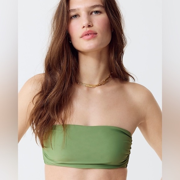 J Crew Ruched bandeau bikini top BX610 - Picture 1 of 4